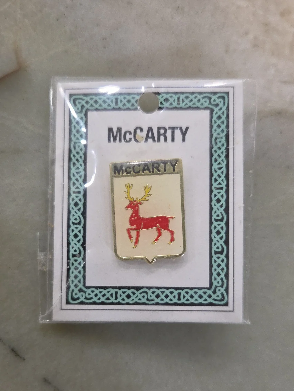McCarty Red Stag Enamel Lapel Pin - Men Accessories
